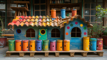 Fototapeta premium Eco-friendly cardboard toys for children