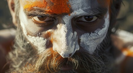 Man With Painted Face and Beard
