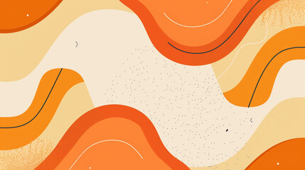 Orange color retro groovy background presentation design