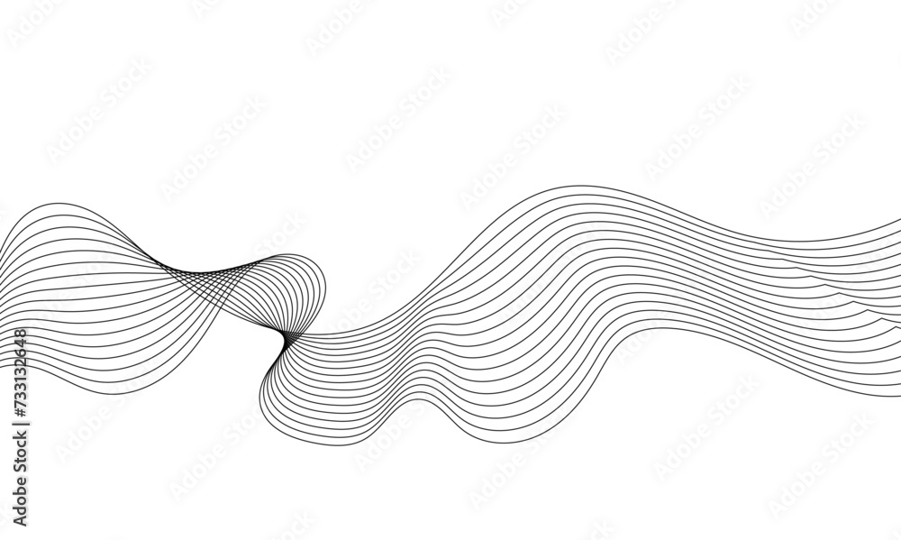 Poster wavy business curve lines on transparent background. abstract ocean wave line background. wave swirl