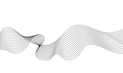 Wavy business curve lines on transparent background. Abstract ocean wave line background. Wave swirl, frequency sound wave, twisted curve lines with blend effect