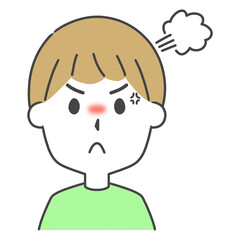 怒っている男性　上半身　イラスト
