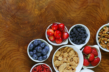 ingredients healthy food superfood berries and nuts