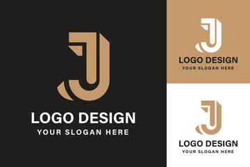 The vector of J alphabet  logo design collections for business