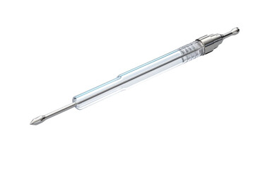Lab Glass Syringe with Needle Isolated on Transparent Background PNG.