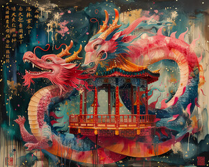 Obraz premium Chinesischer Loong Drache, China