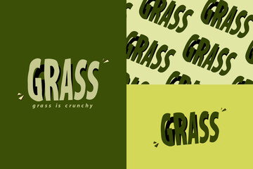 Grass 3D Effect Logo Design