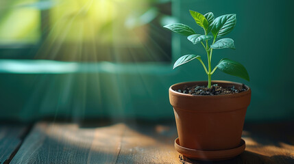 Growing Ideas: Startup Scheme with Potted Plant Shadow