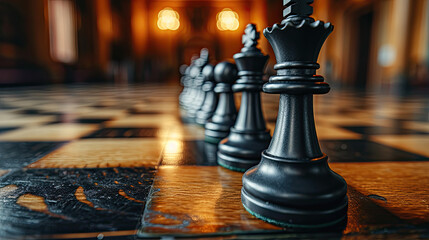 Commanding Moves: Leadership Concept with Chess King