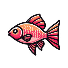 vector cute fish sea animal cartoon sticker