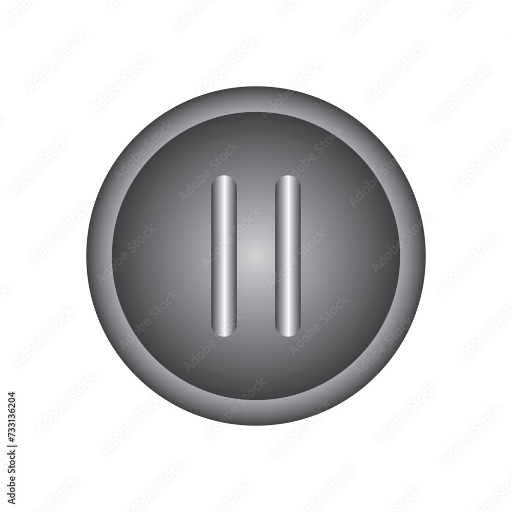 Aufkleber pause button symbol, icon design for web, app and ux/ui design. stop icon. 3d pause button icon, vec