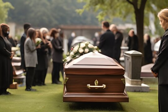 burial in a cemetary,generative ai