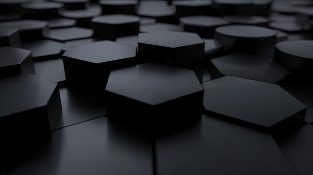 Abstract  3d rendering of the black geometric background , digital data background 3d render polygon.