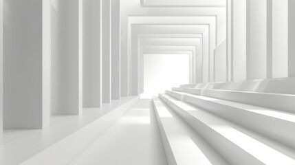 Abstract 3d rendering of the white grey light room minimal background