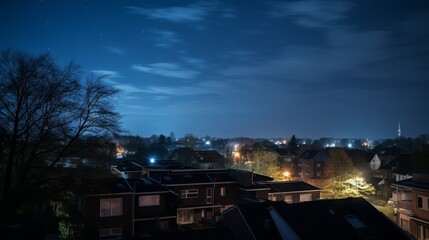 Fototapeta premium A residential area struggling with excessive residential light pollution