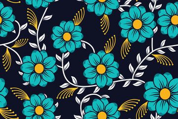 Abstract Floral - Seamless pattern with tropical flower
( Indonesian Batik Motif )