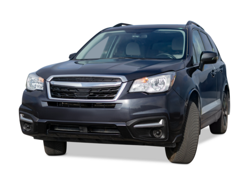 Grey SUV auto, power luxury model. Shiny polished stationary vehicle.