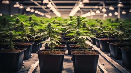 Cannabis cultivation in an indoor garden