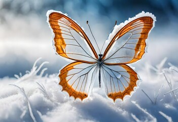 Snow on butterfly 