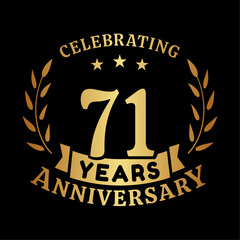 71st anniversary celebration design template. 71 years vector and illustration.