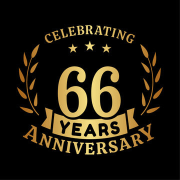 66th anniversary celebration design template. 66 years vector and illustration.