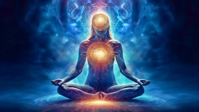 Transcendent, meditation, yoga concept illustration