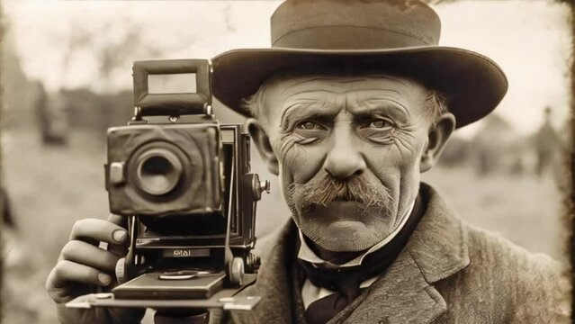 Old photographer with his camera
