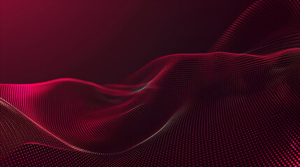 Maroon color background made of halftone dots and curved lines