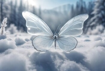 butterfly on the snow 