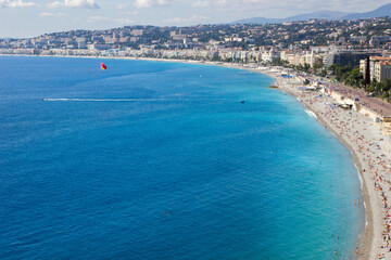 Obraz premium View of the coast of Nice, Côte d'Azur