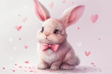 rabbit with pink bow