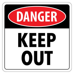 Vector graphic of danger sign asking to keep out