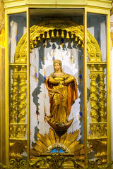 Statue or figure of a religious saint in a chapel inside of the Saint John of God Church (Century XVIII) in Murcia, Spain