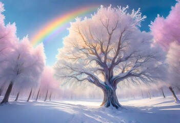Rainbow n sky in winter 