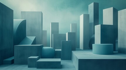 Fototapeta premium Simple backdrop with geometric forms, illustrating the structure and framework of investment strategies