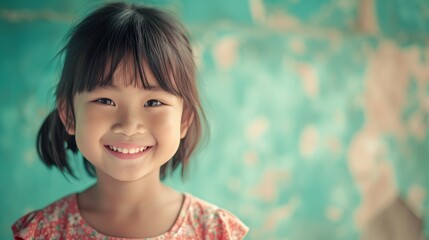 Sharing endearing smiles, she spreads happiness and warmth, inviting viewers to join in her play