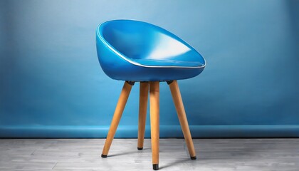 modern blue chair stool isolated