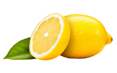 Fresh Lemon Citrus Isolated on Transparent Background PNG.