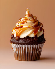 Caramel Vanilla Espresso Martini Cupcakes, the caramel melts from the top of the cupcakes