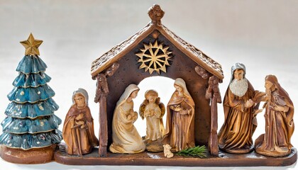 image figures for the christmas nativity portal on a white background