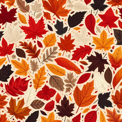 Seamless background with autumn leaves