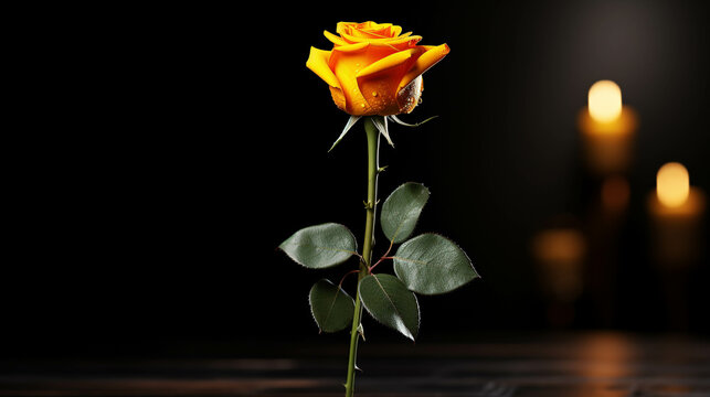 orange rose on black background   high definition(hd) photographic creative image