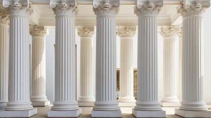 Fototapeta premium Decorative columns in a neoclassical structure