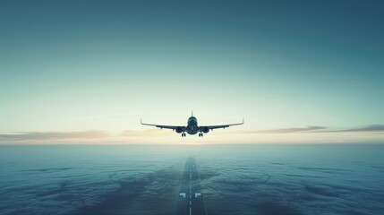 Fototapeta na wymiar Minimalist backdrop reflecting the simplicity and efficiency of modern air transportation