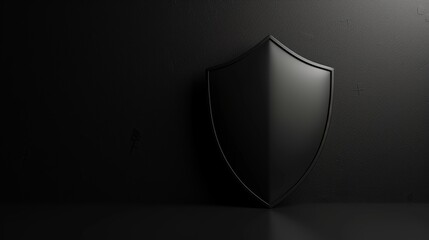 A minimalist abstract backdrop depicts a shield symbolizing protection against cyber threats - obrazy, fototapety, plakaty