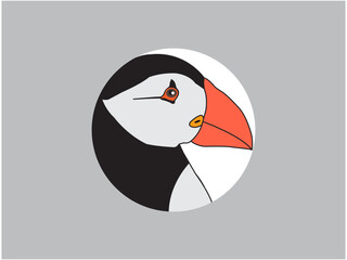Puffin face logo