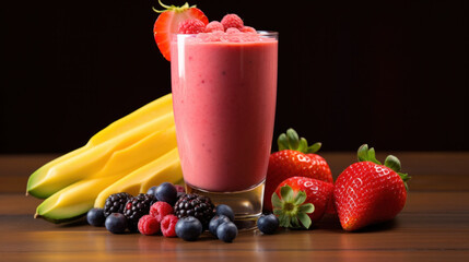 A fresh fruit smoothie.