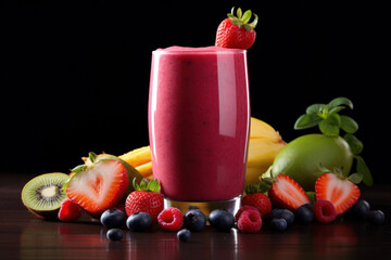 A fresh fruit smoothie.