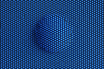Lots of blue spherical details on dark.Abstract background or backdrop. Volumetric ball. The...