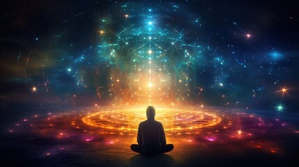 Universe cosmos. Meditation background